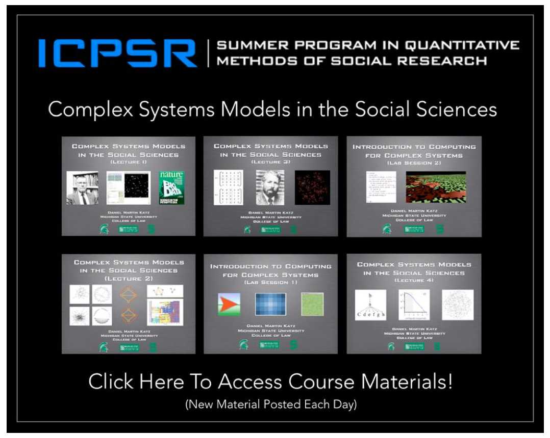 Iscpr complex systems summer