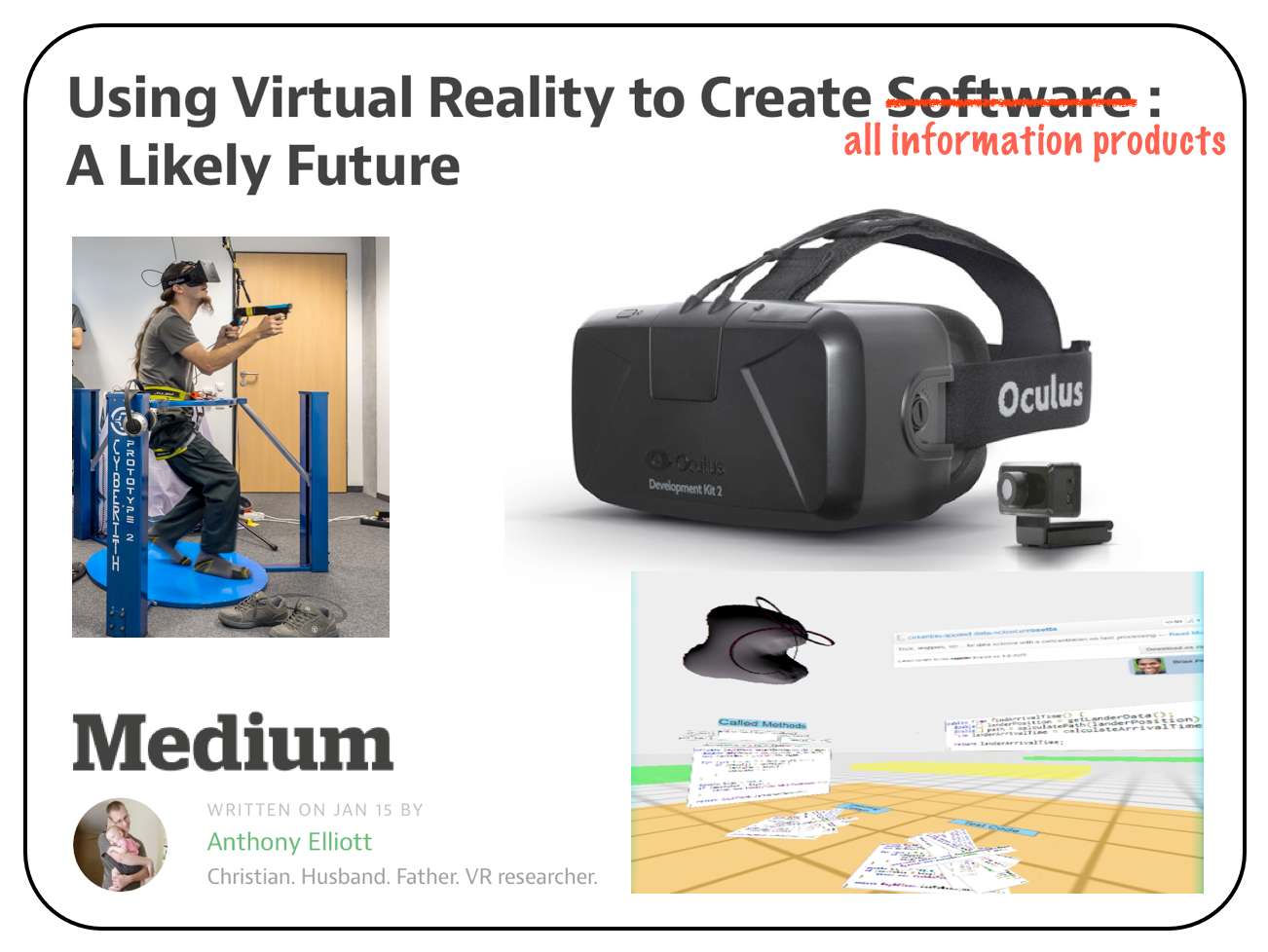 Using Virtual Reality to Create Software
