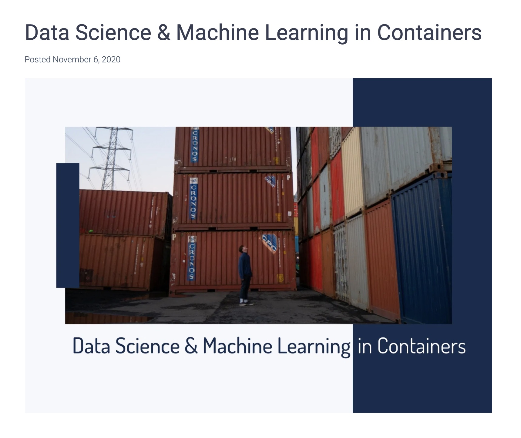Data Science & Machine Learning in Containers (or Ad Hoc vs Enterprise